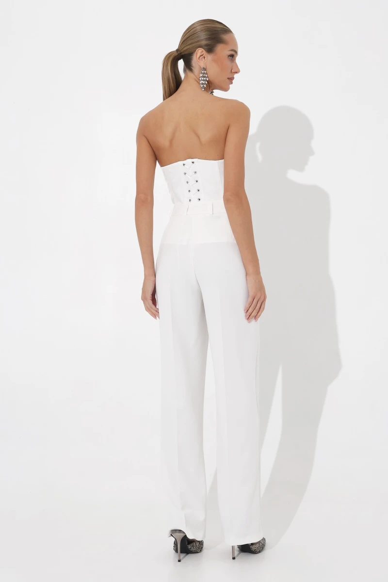 Straight milk trousers