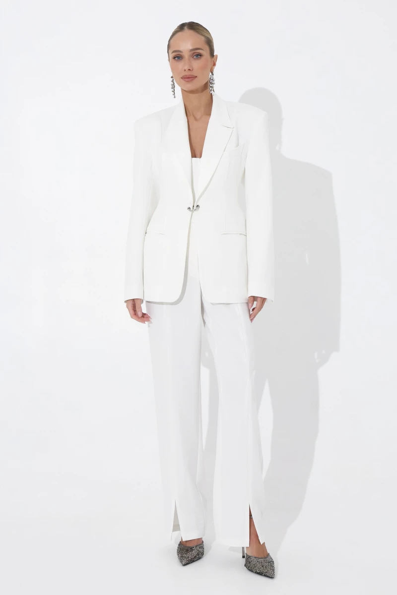 Straight milk trousers
