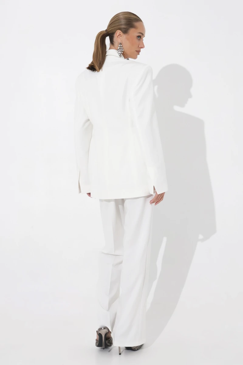 Straight milk trousers