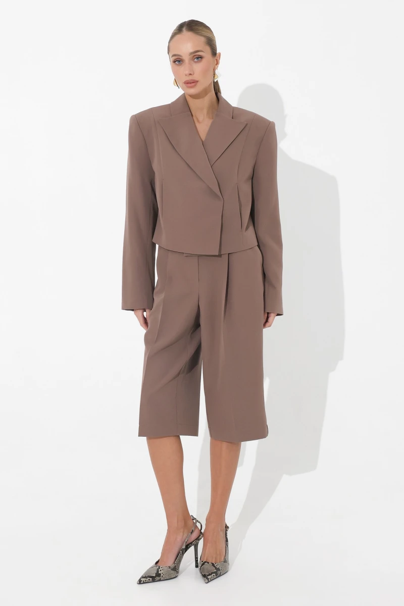 Cropped mocha jacket