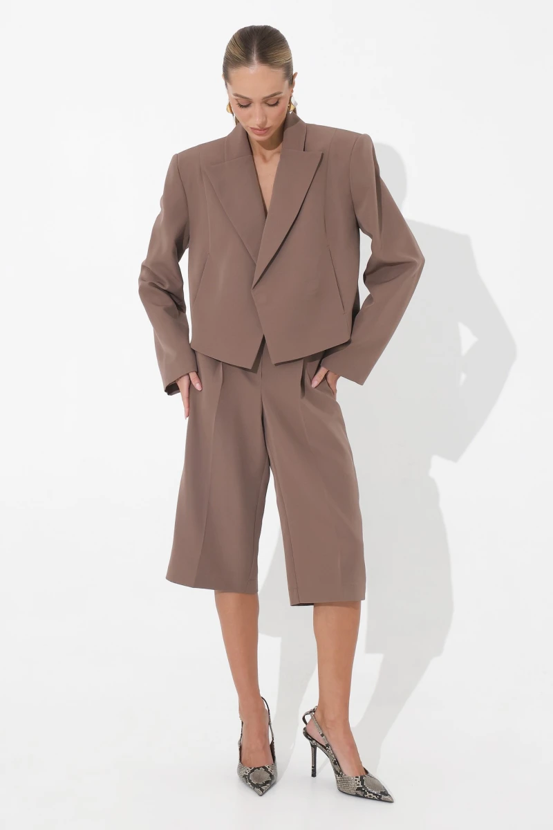 Cropped mocha jacket