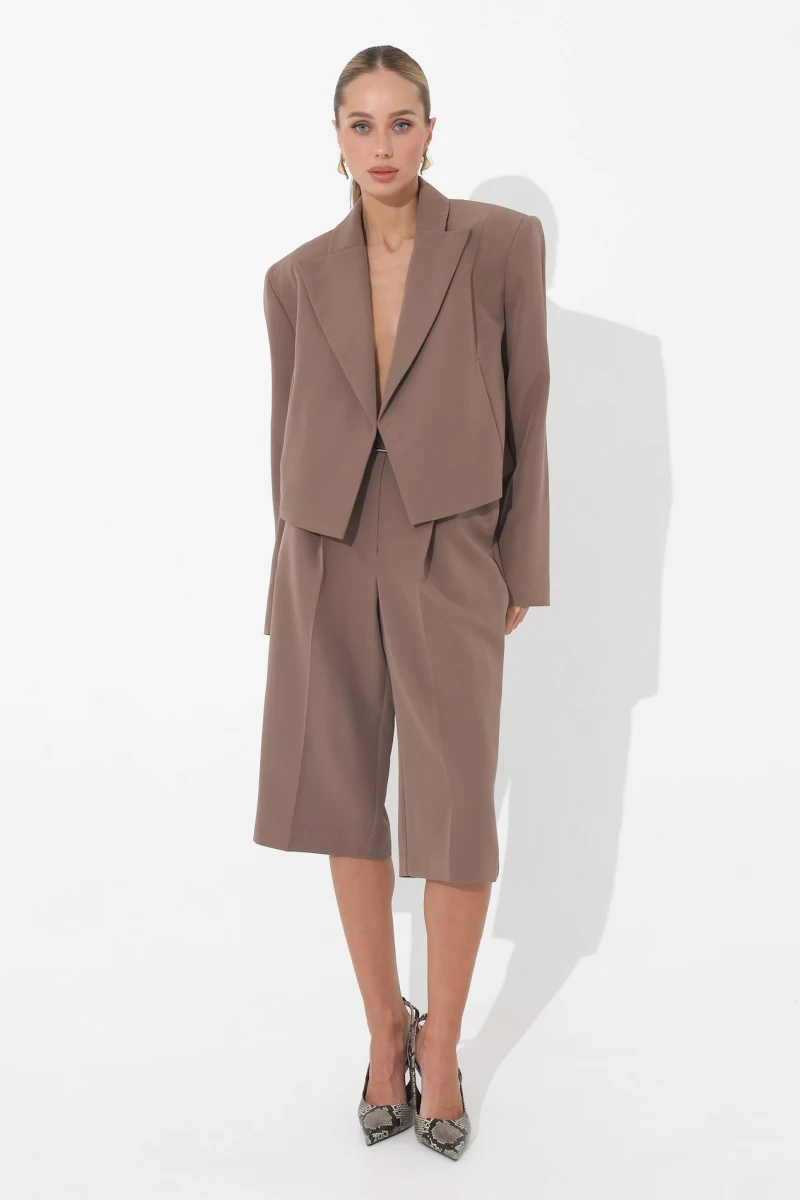 Cropped mocha jacket