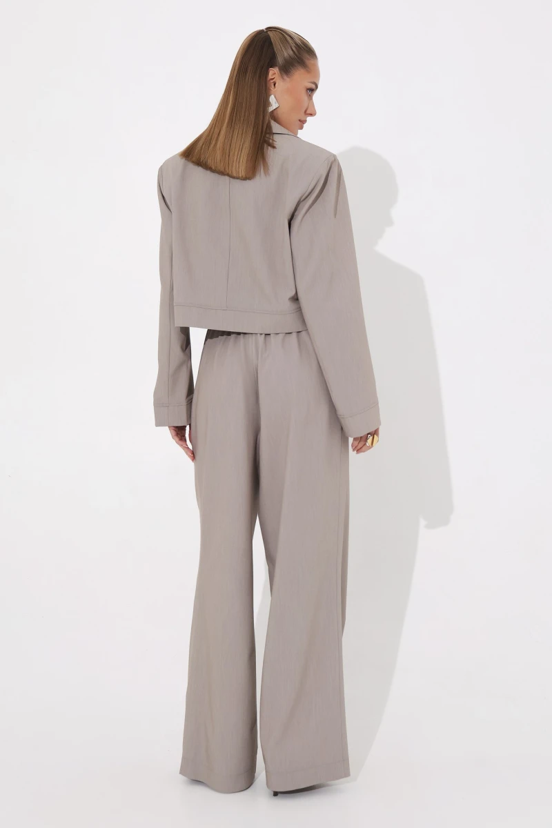 Beige jacket in suiting fabric 