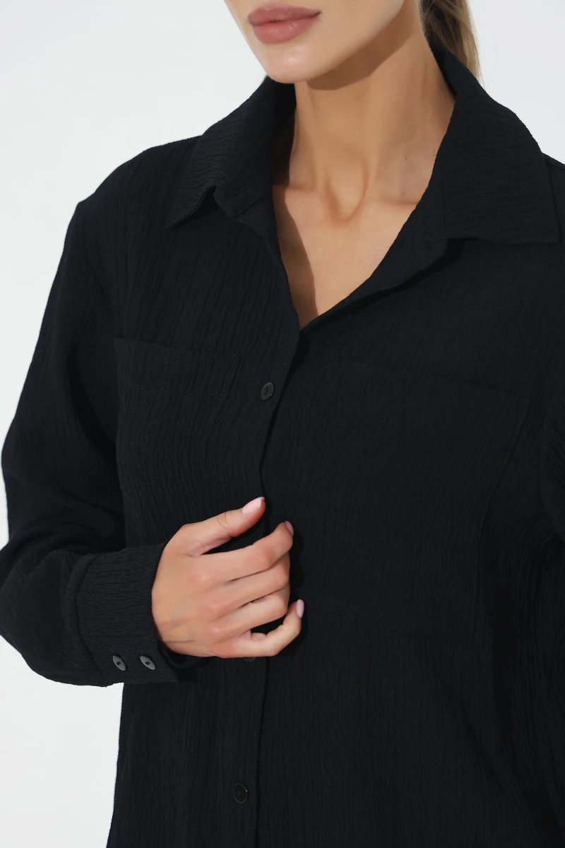 Translucent black blouse