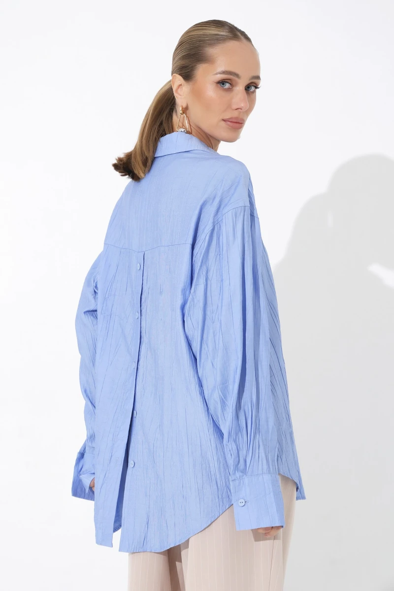Blue viscose shirt