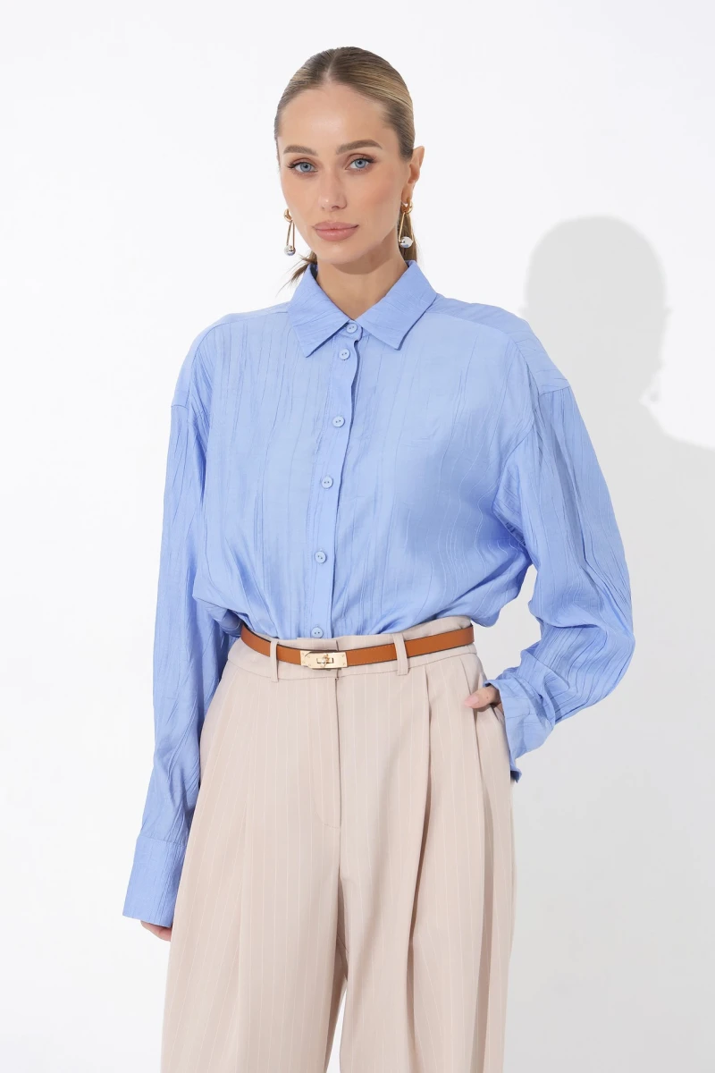 Blue viscose shirt