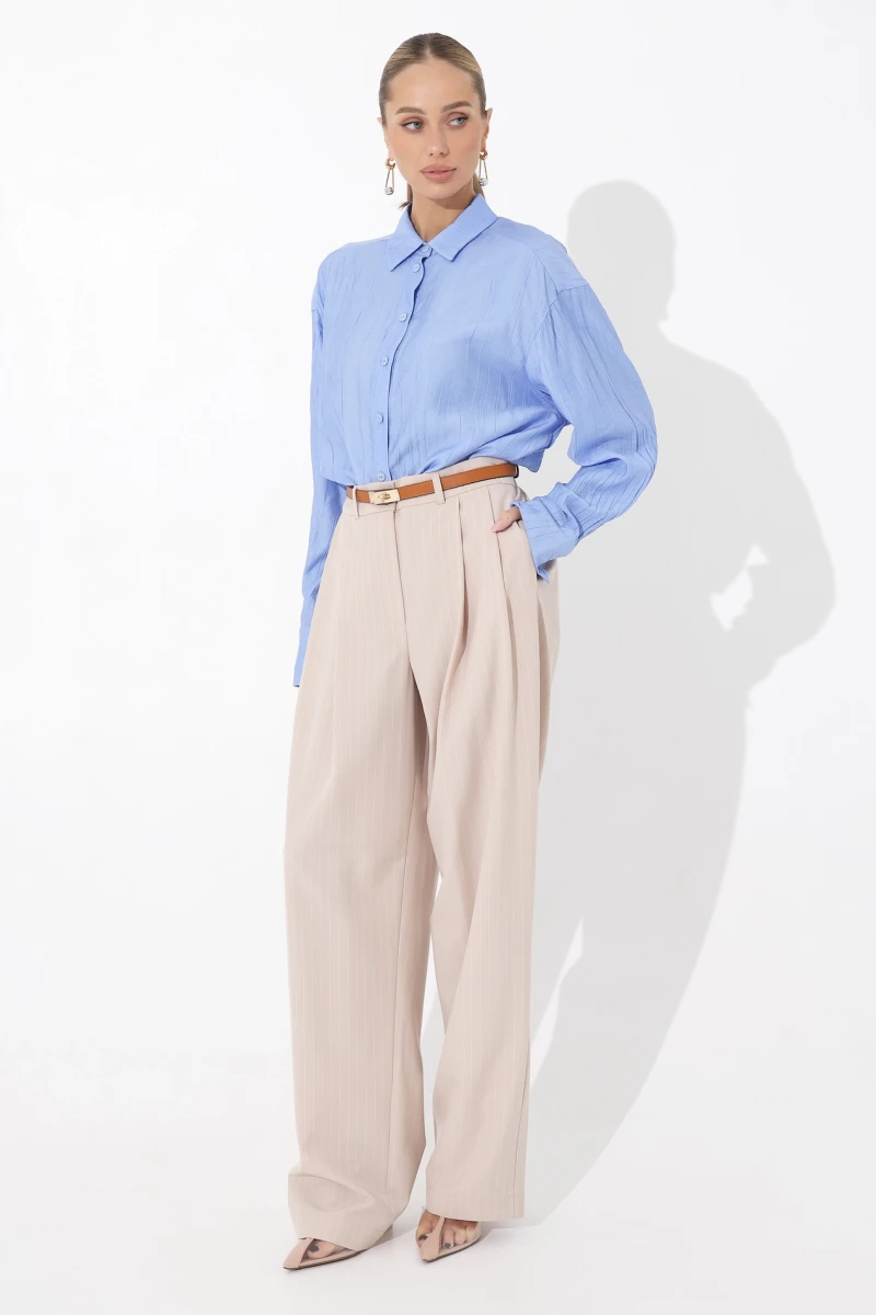 Blue viscose shirt