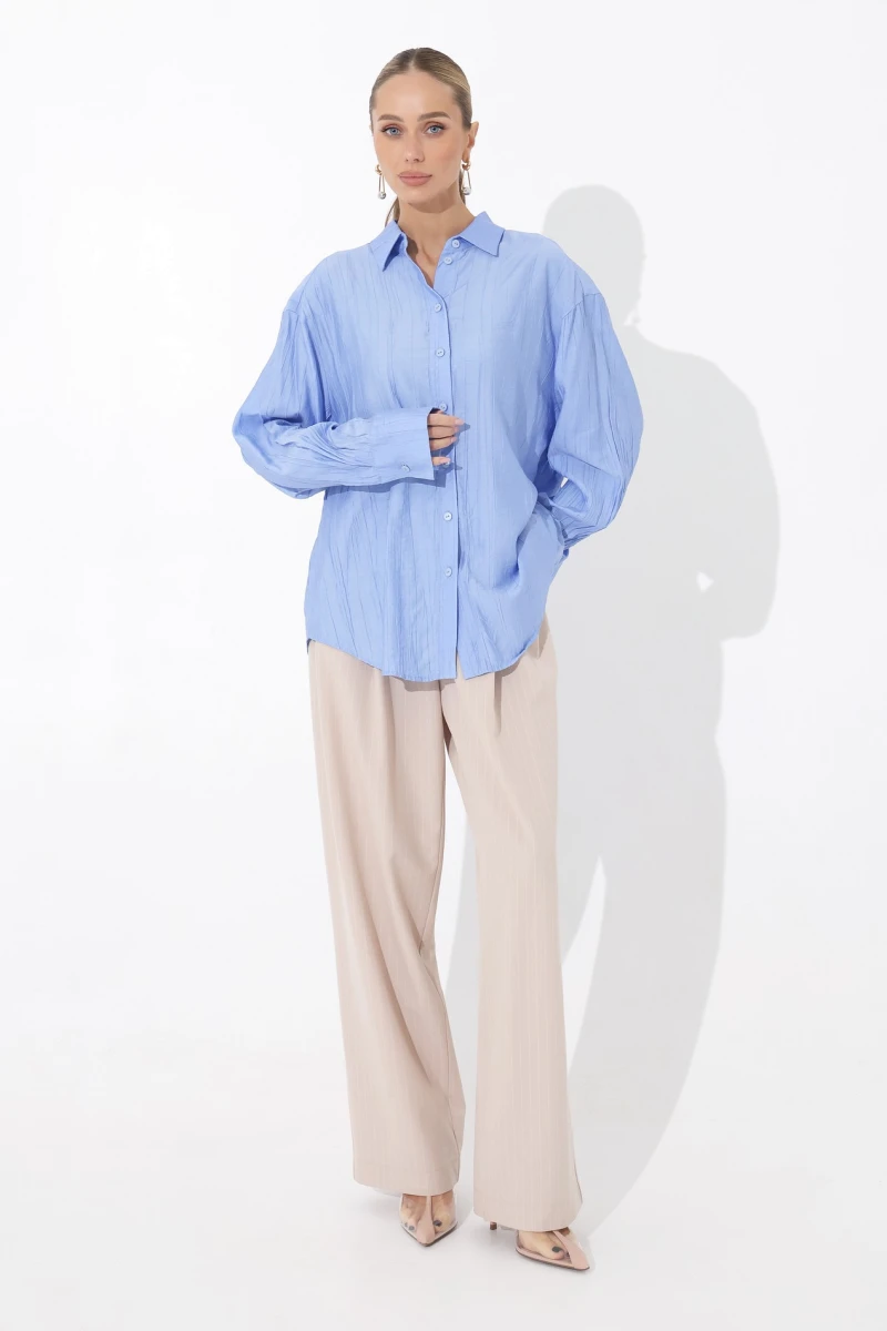 Blue viscose shirt