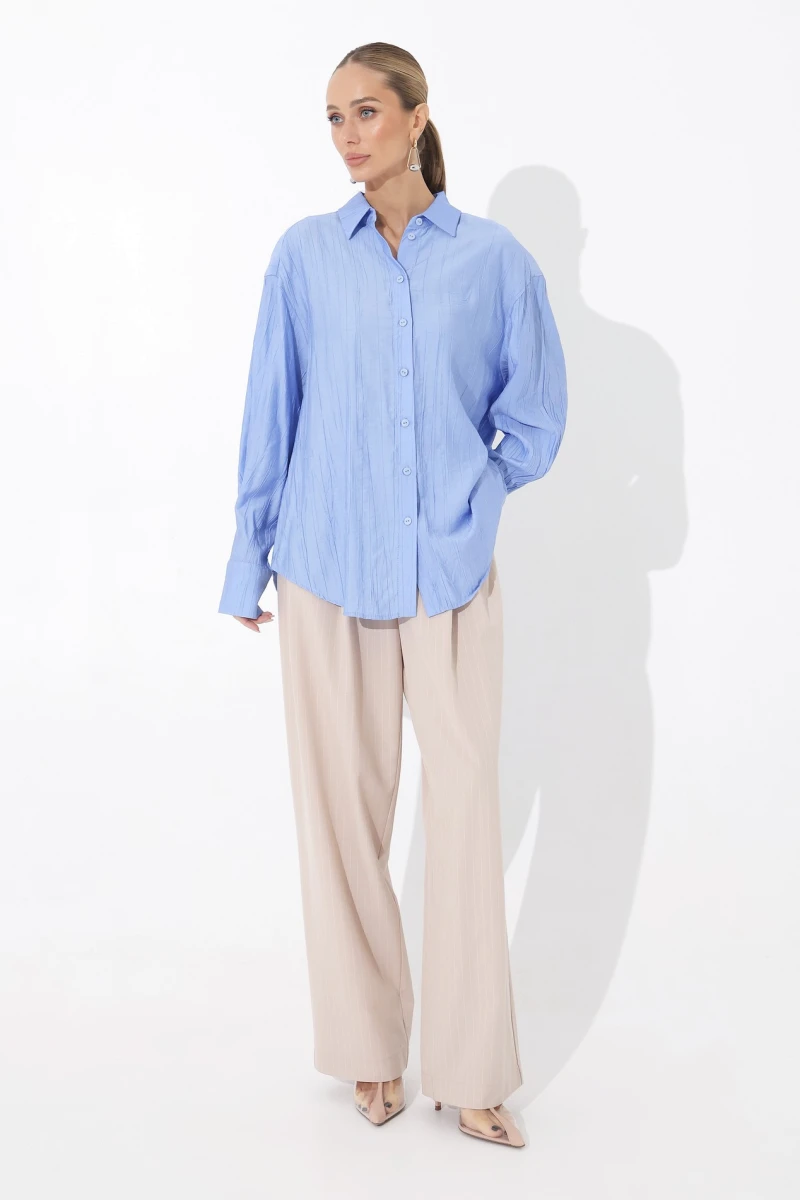 Blue viscose shirt