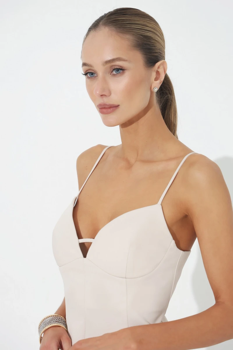 Cream cup dress
