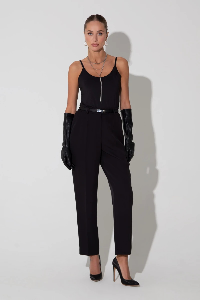 Black slim-fit suit trousers