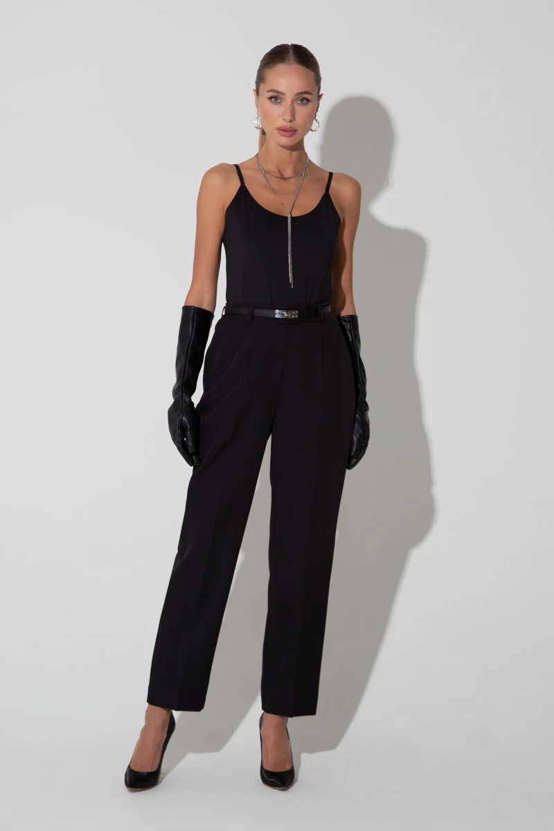 Black slim-fit suit trousers