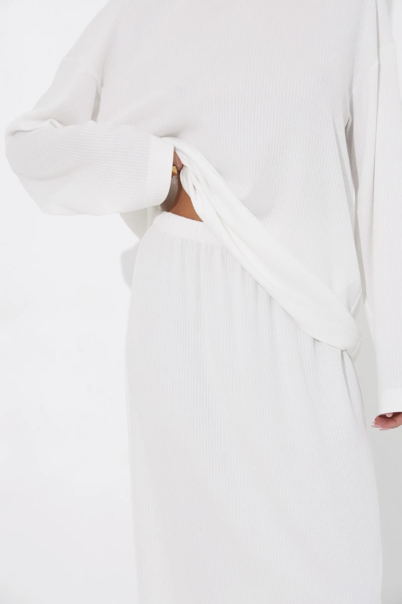 Suit longsleeve and skirt white