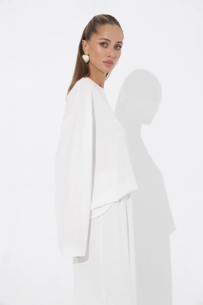 Suit longsleeve and skirt white