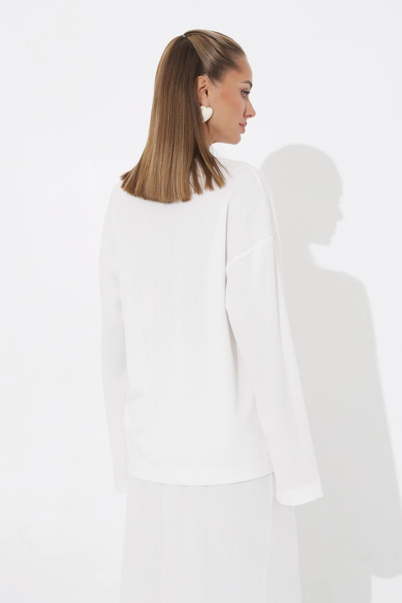 Suit longsleeve and skirt white