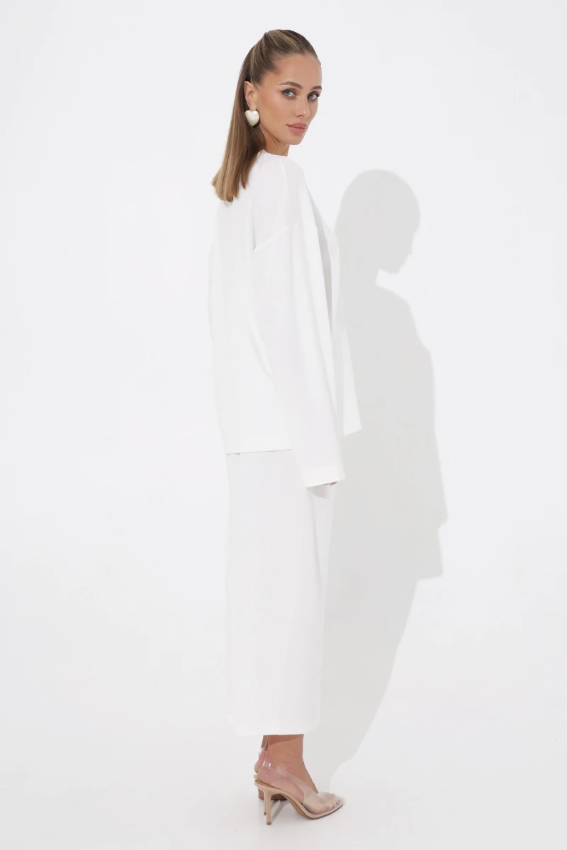 Suit longsleeve and skirt white