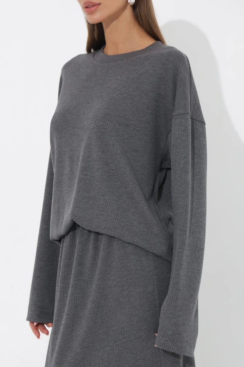 Suit longsleeve and skirt gray