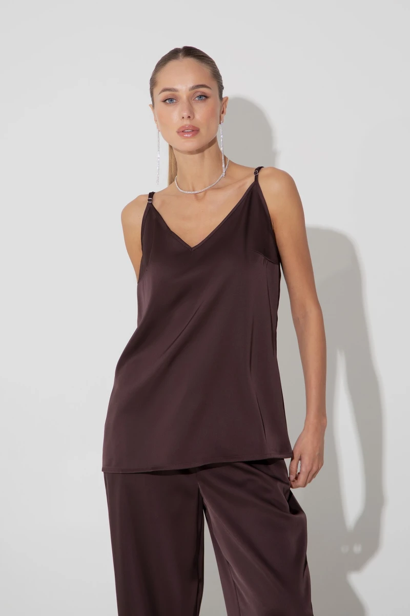 Chocolate satin T-shirt