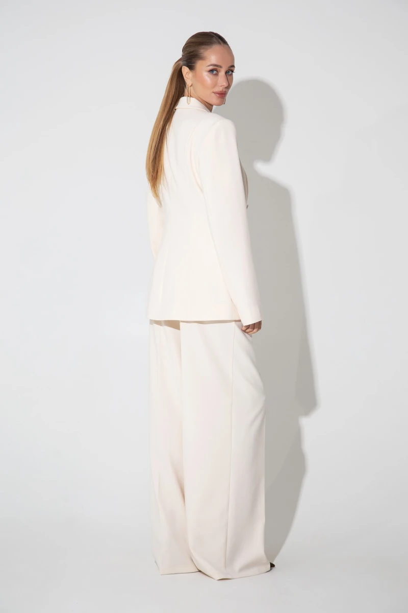 Cream suiting palazzo trousers