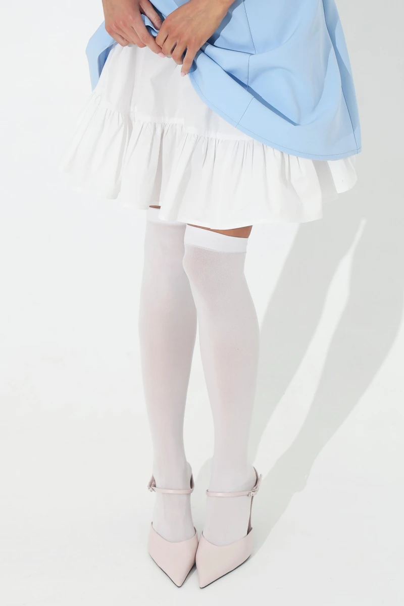 Mini dress with removable petticoat blue