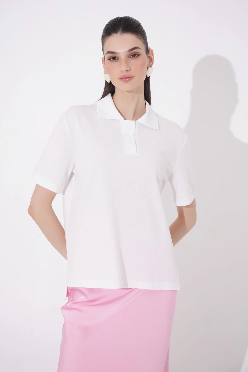 Milky polo shirt