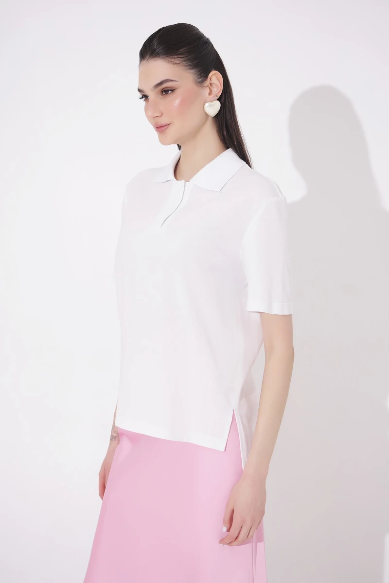 Milky polo shirt