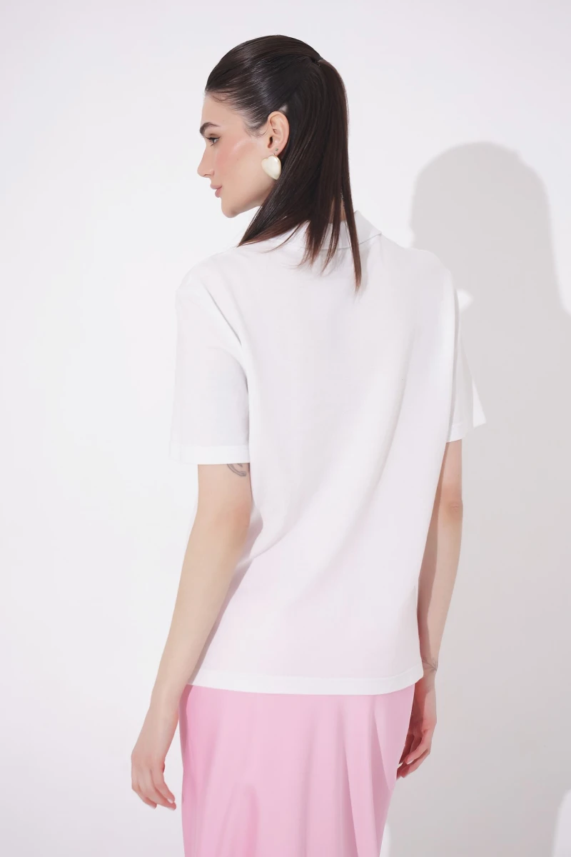 Milky polo shirt