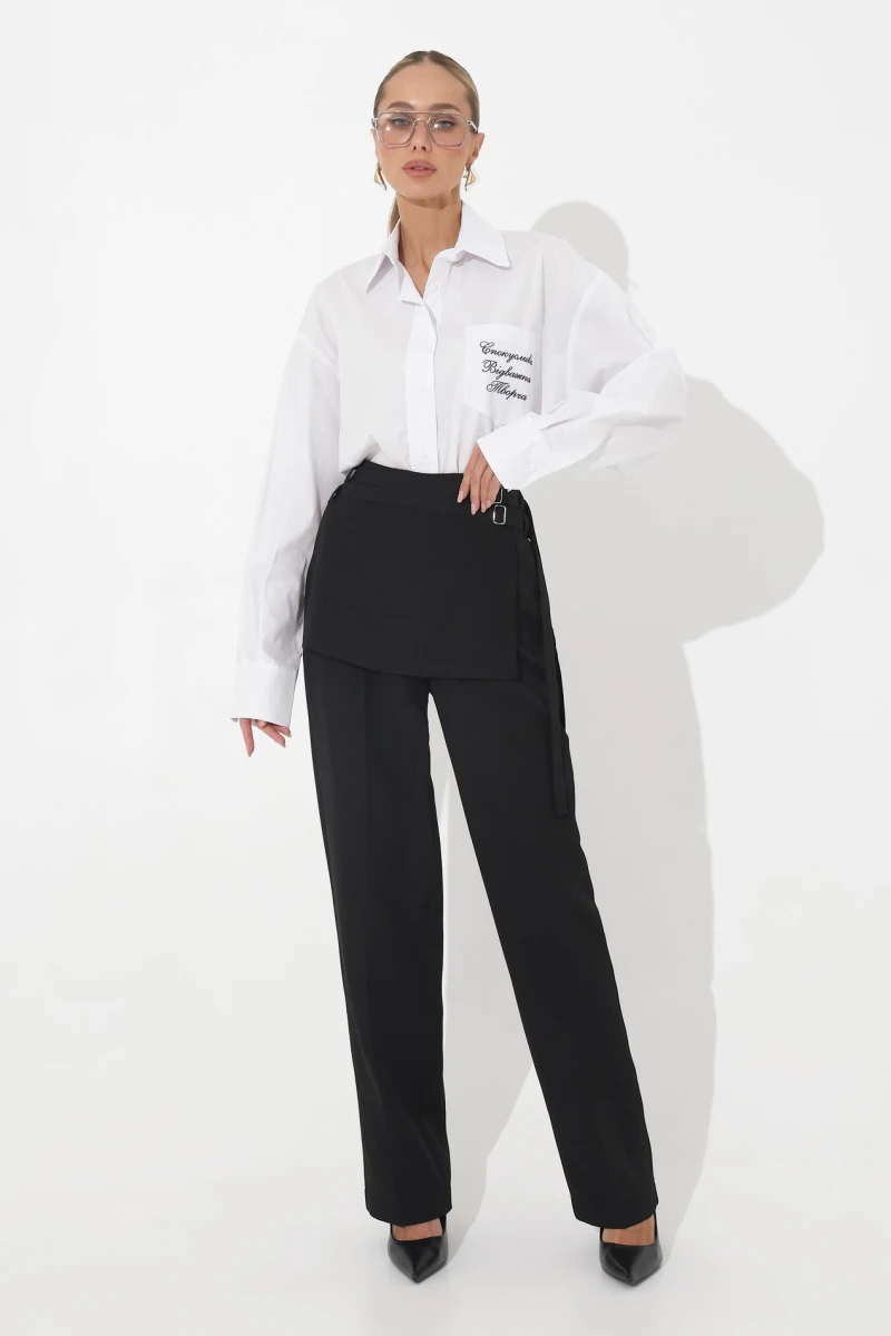 Trousers with a skirt black