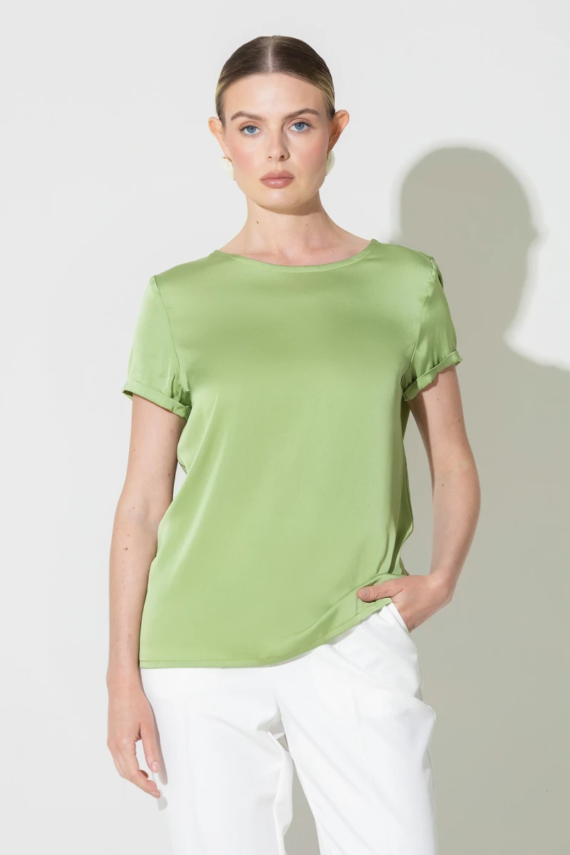 Pistachio artificial silk T-shirt #2