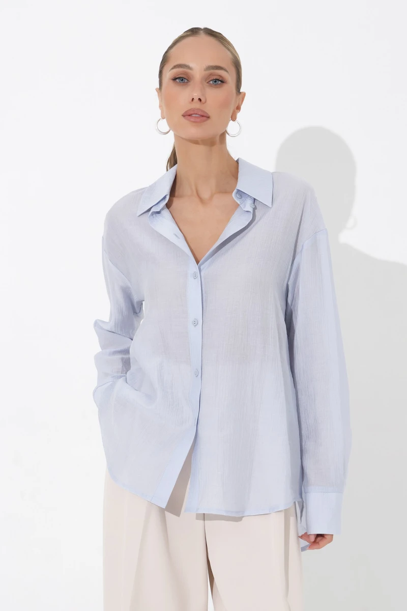 Transparent blue blouse
