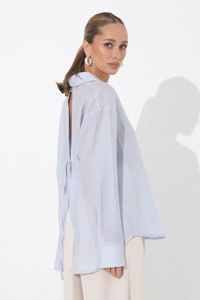 Blue translucent blouse