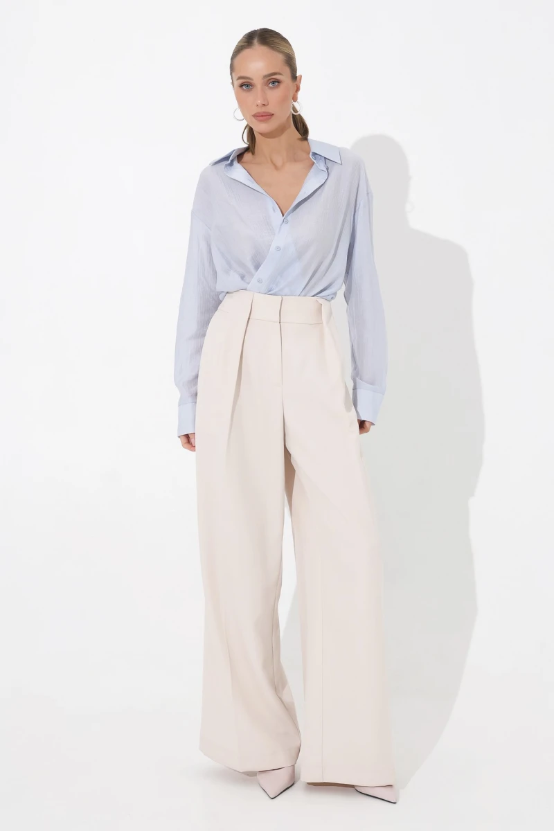 Blue translucent blouse