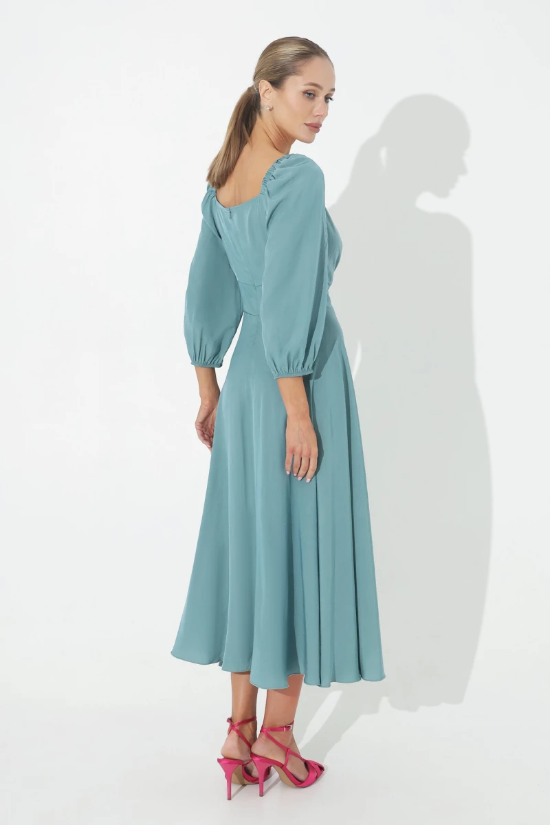 Dark turquoise midi dress