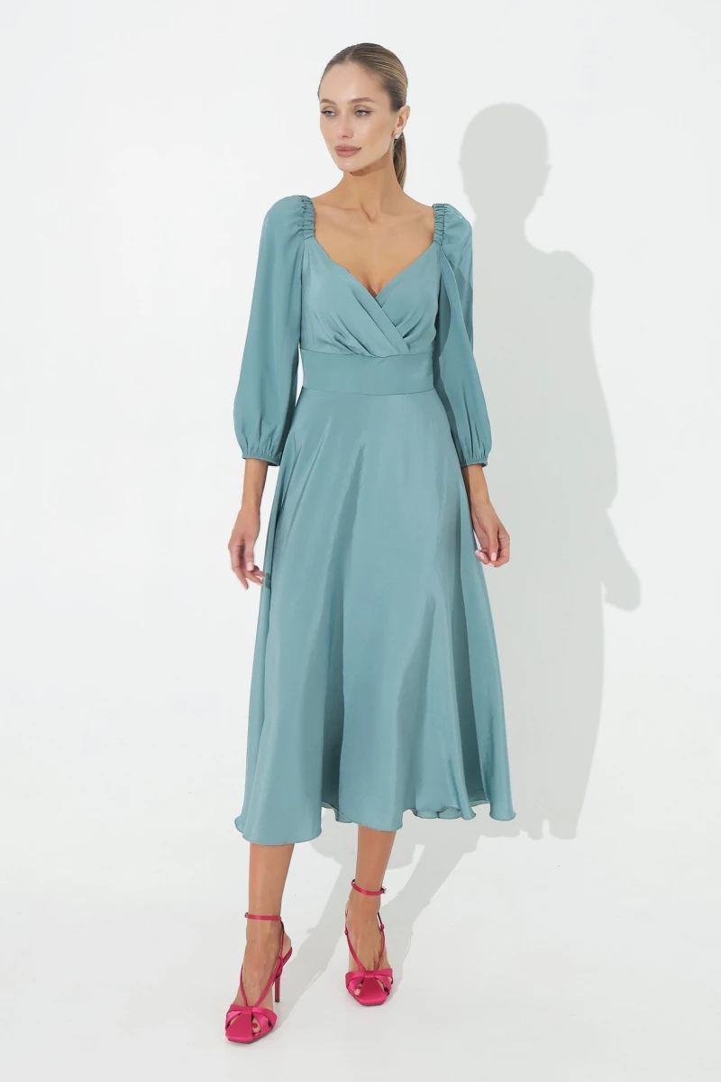 Dark turquoise midi dress