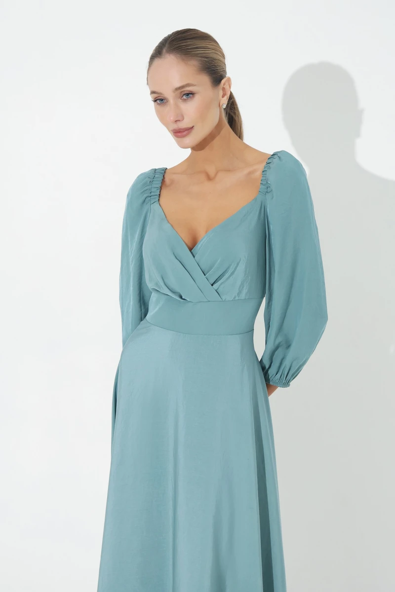 Dark turquoise midi dress