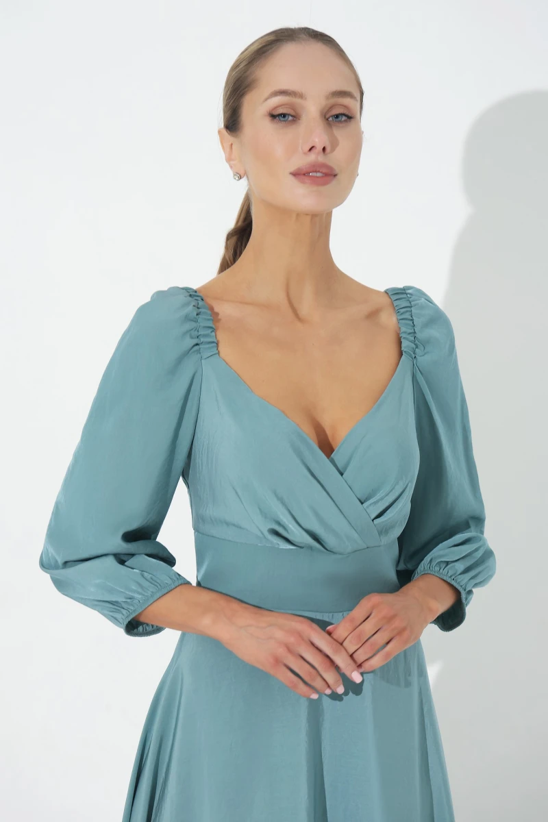 Dark turquoise midi dress