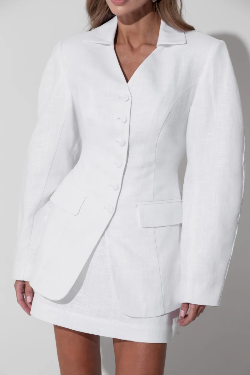 Milk linen jacket