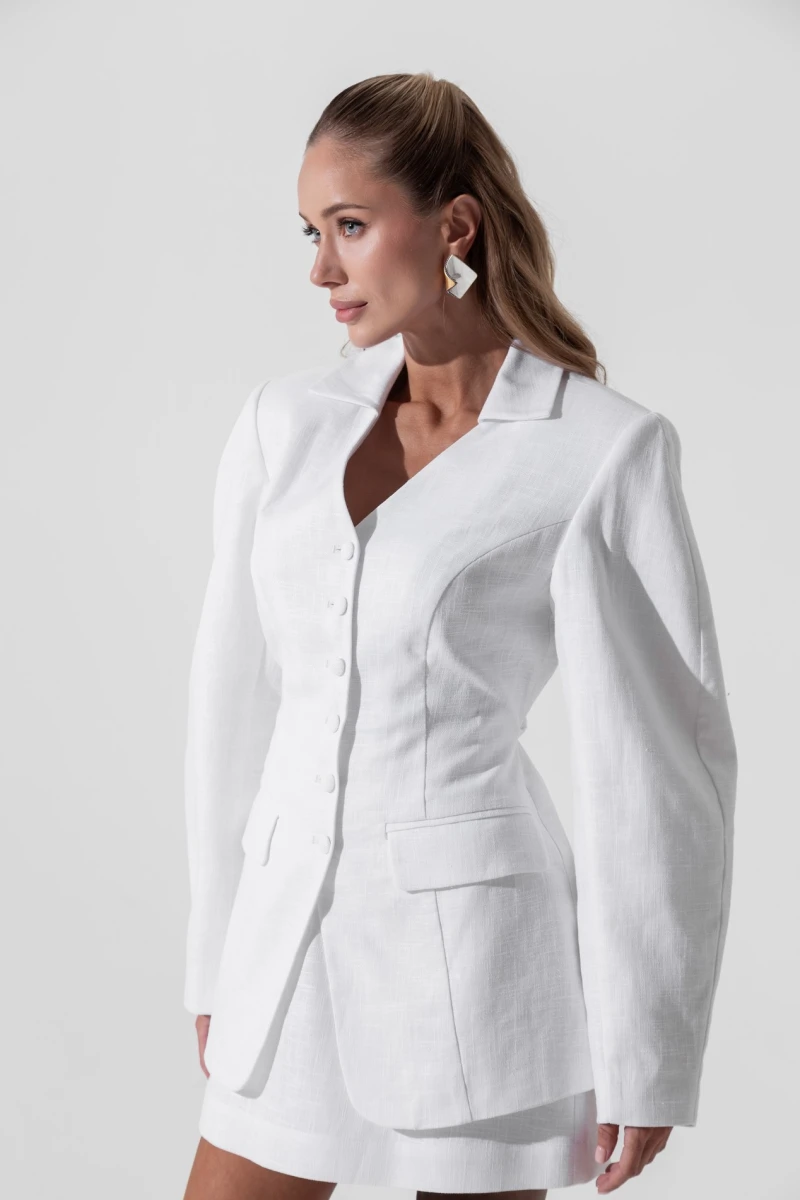 Milk linen jacket