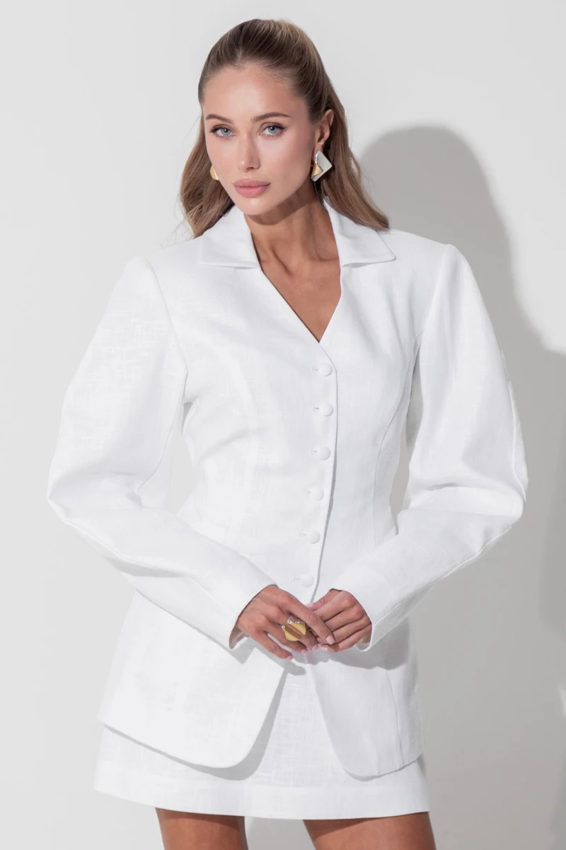 Milk linen jacket