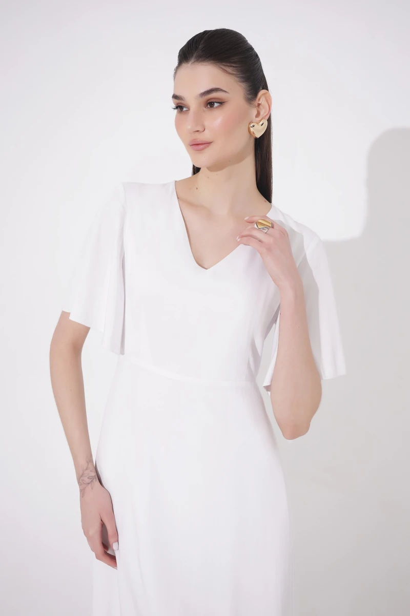 White staple cotton dress