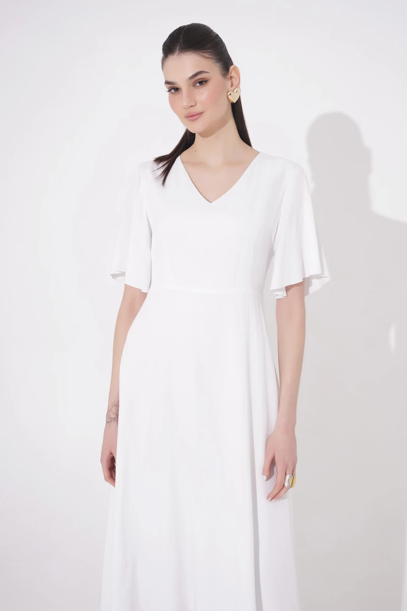White staple cotton dress