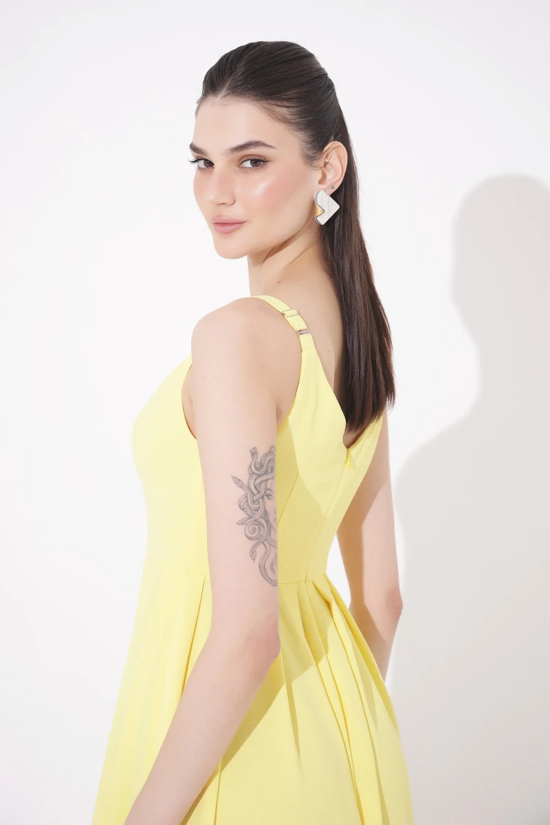 Yellow sundress with V-neck