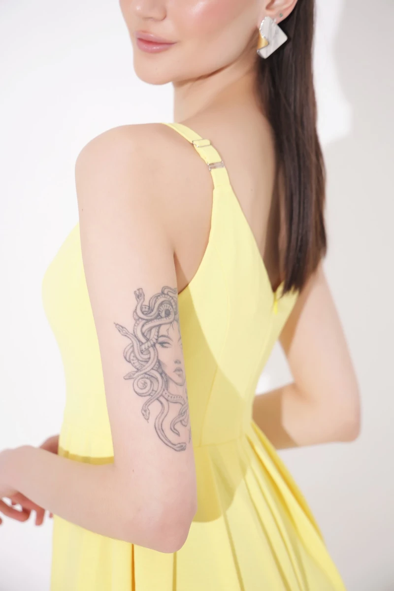 Yellow sundress with V-neck