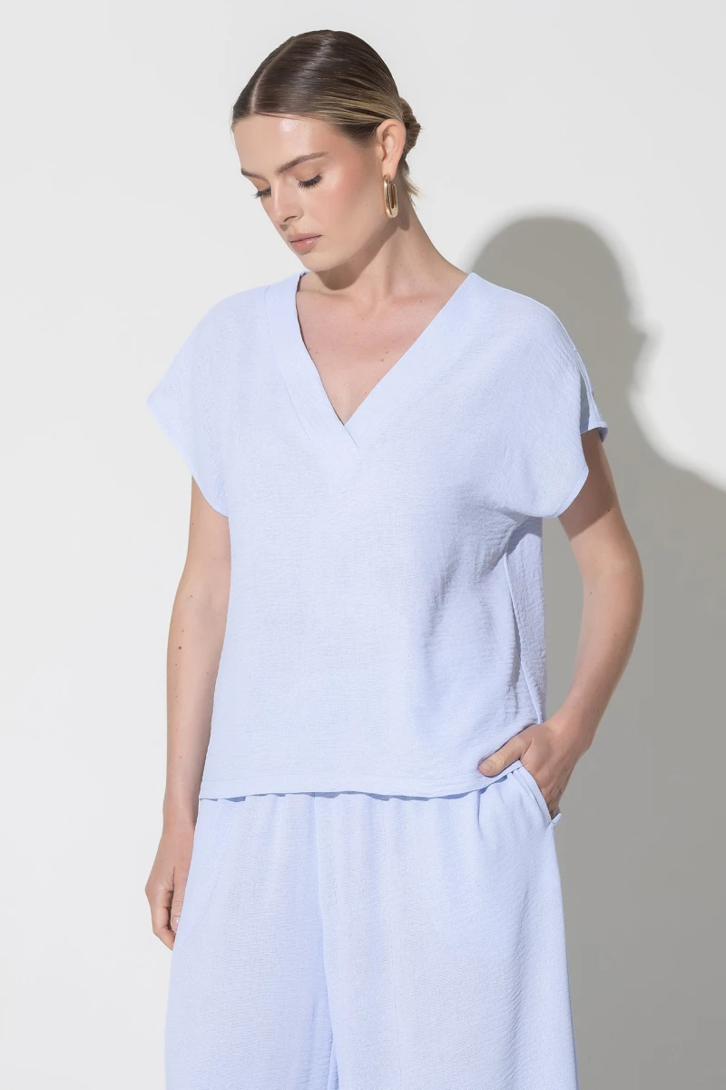 T-shirt and pants suit blue #2