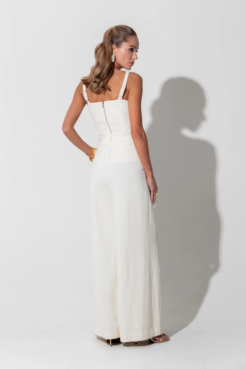 Linen pants milky