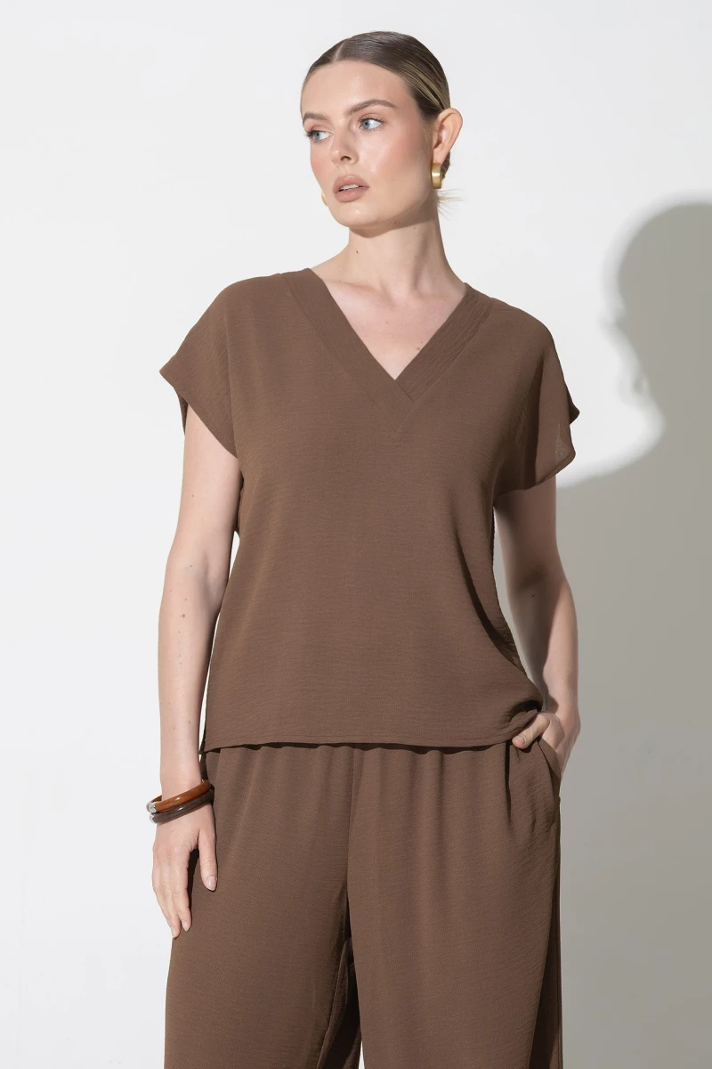 T-shirt and pants suit chocolate #2