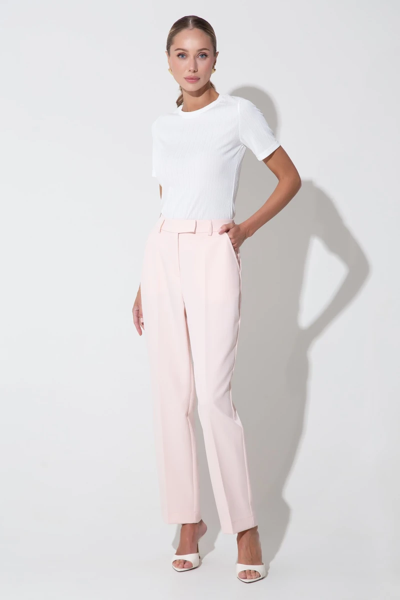 Peach tapered trousers 