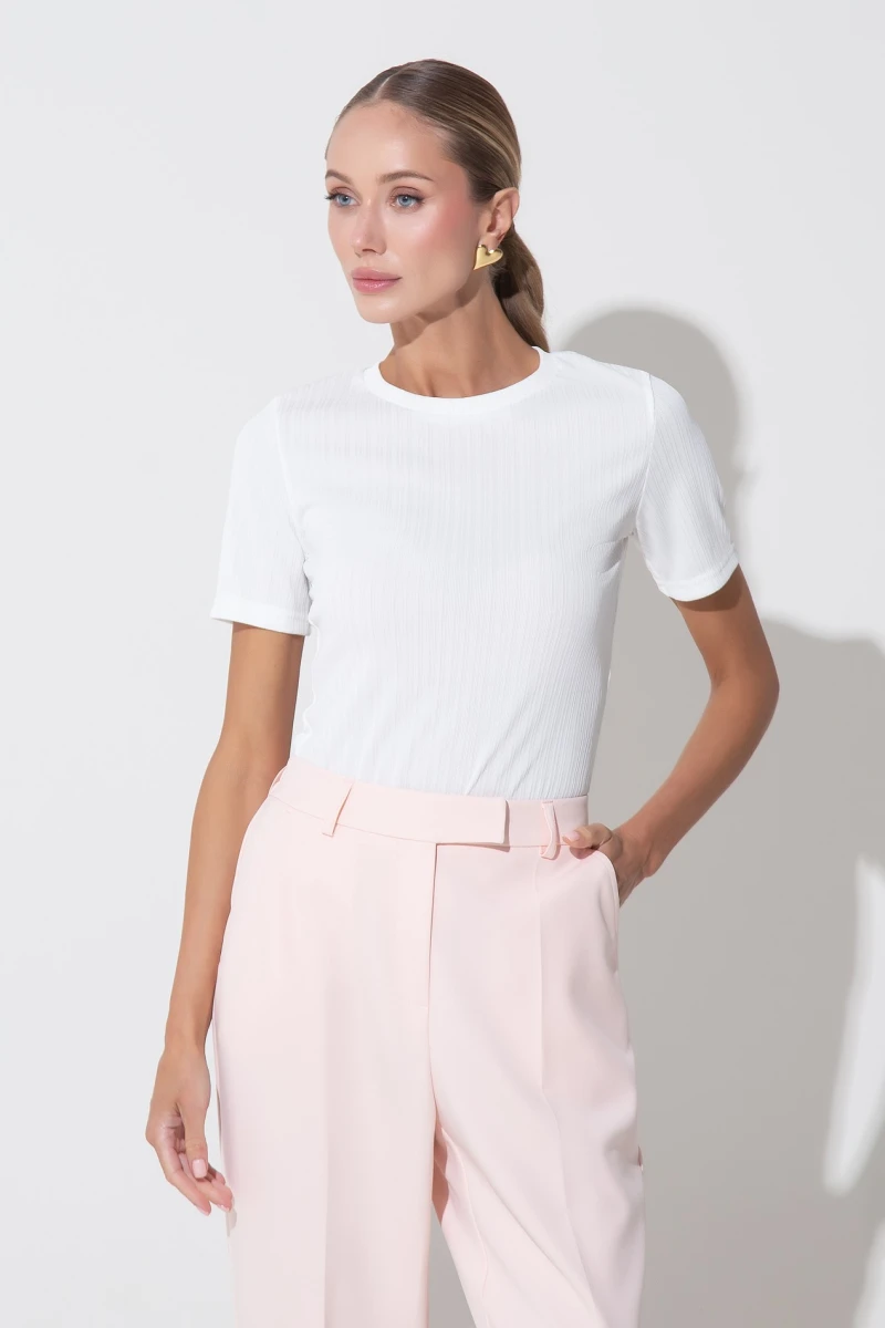 Peach tapered trousers 