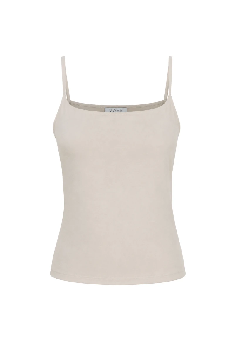 Taupe fitted cotton top