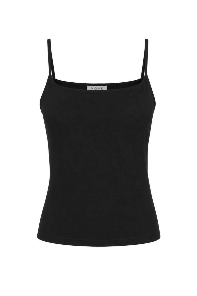 Black fitted cotton top